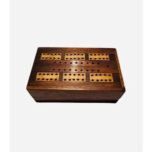 Vintage Wooden Cribbage Score Folding Board